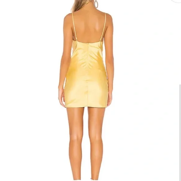 Revolve Majorelle yellow silk slip dress - Picture 2 of 6